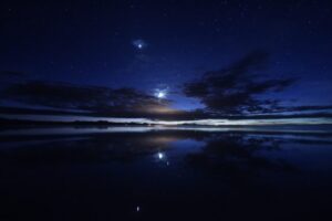 ウユニ塩湖の星空の写真