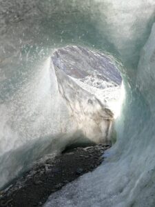 Tasman Glacier ice hole photo
